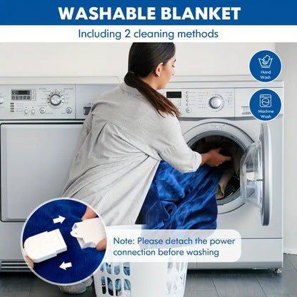 Heated Electric Throw Blanket - Double-Sided Flannel