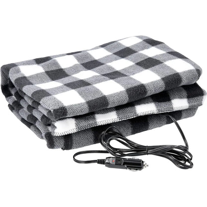 Premium Cozy Car Heating Blanket - 12V Heated Fleece Travel Throw