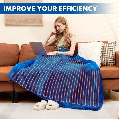 Heated Electric Throw Blanket - Double-Sided Flannel
